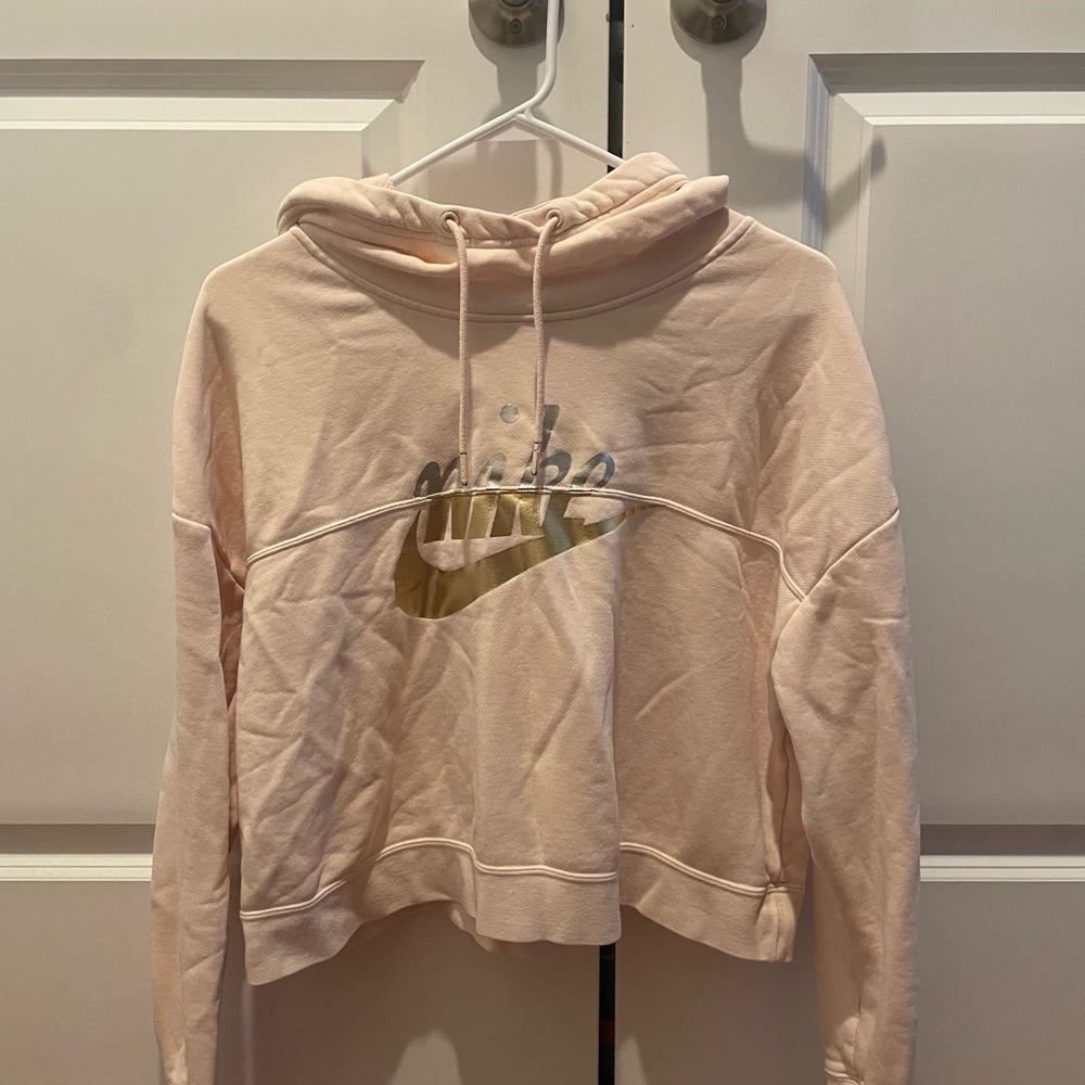 Nike Women's Pink Cropped Hoodie